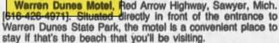 Warren Dunes Motel - June 1983 Ad
